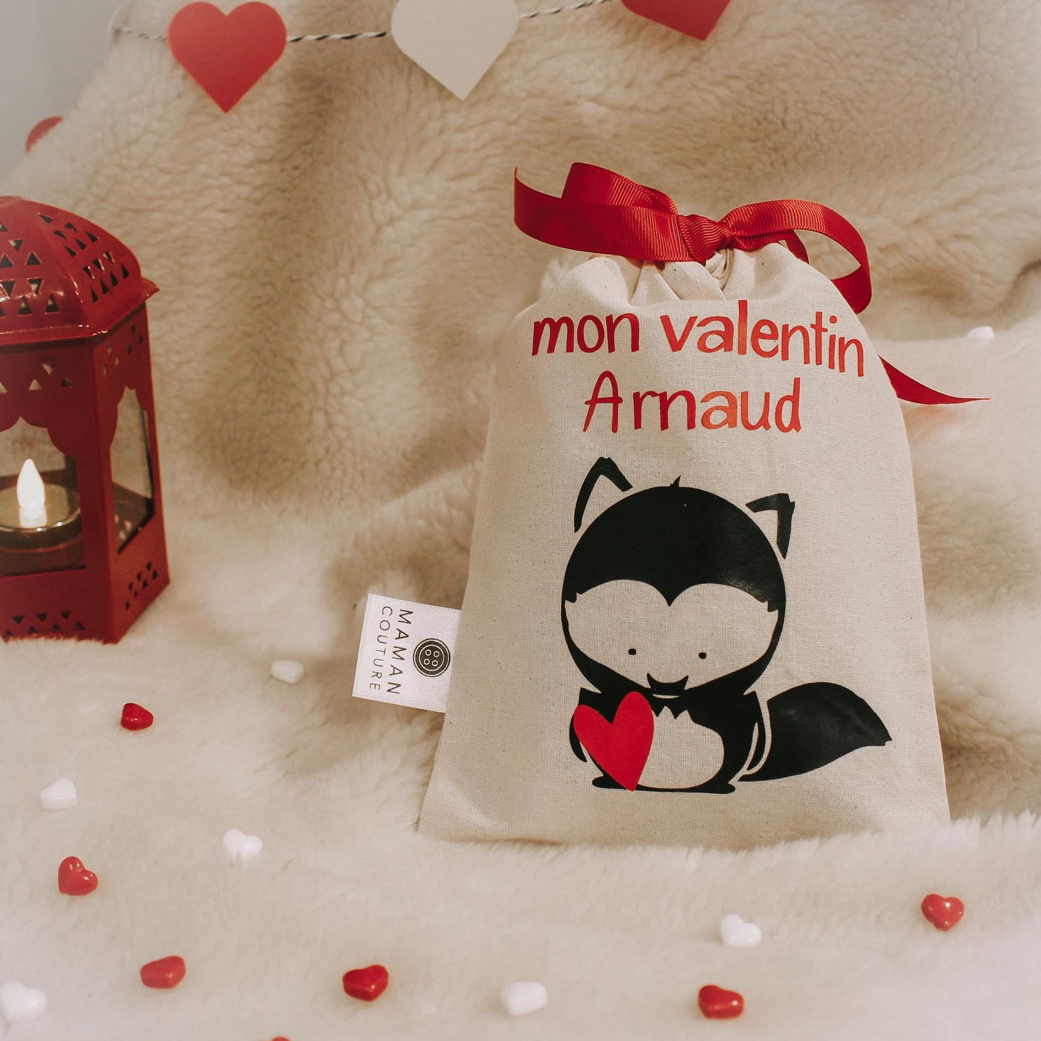 Sac cadeaux de St-Valentin - Mon valentin ou ma valentine - 3 modèles d'animaux