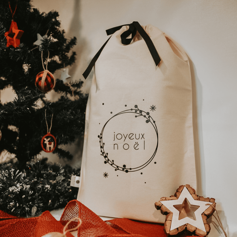 Sac pour cadeaux de Noël - Joyeux Noël - avec ou sans personnalisation