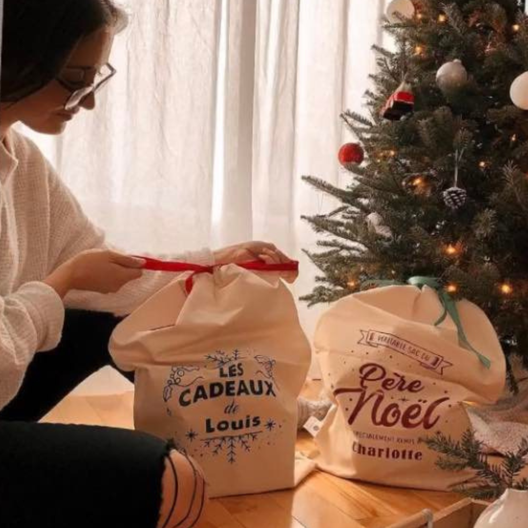 Sac pour cadeaux de Noël - Les cadeaux de... - Personnalisable