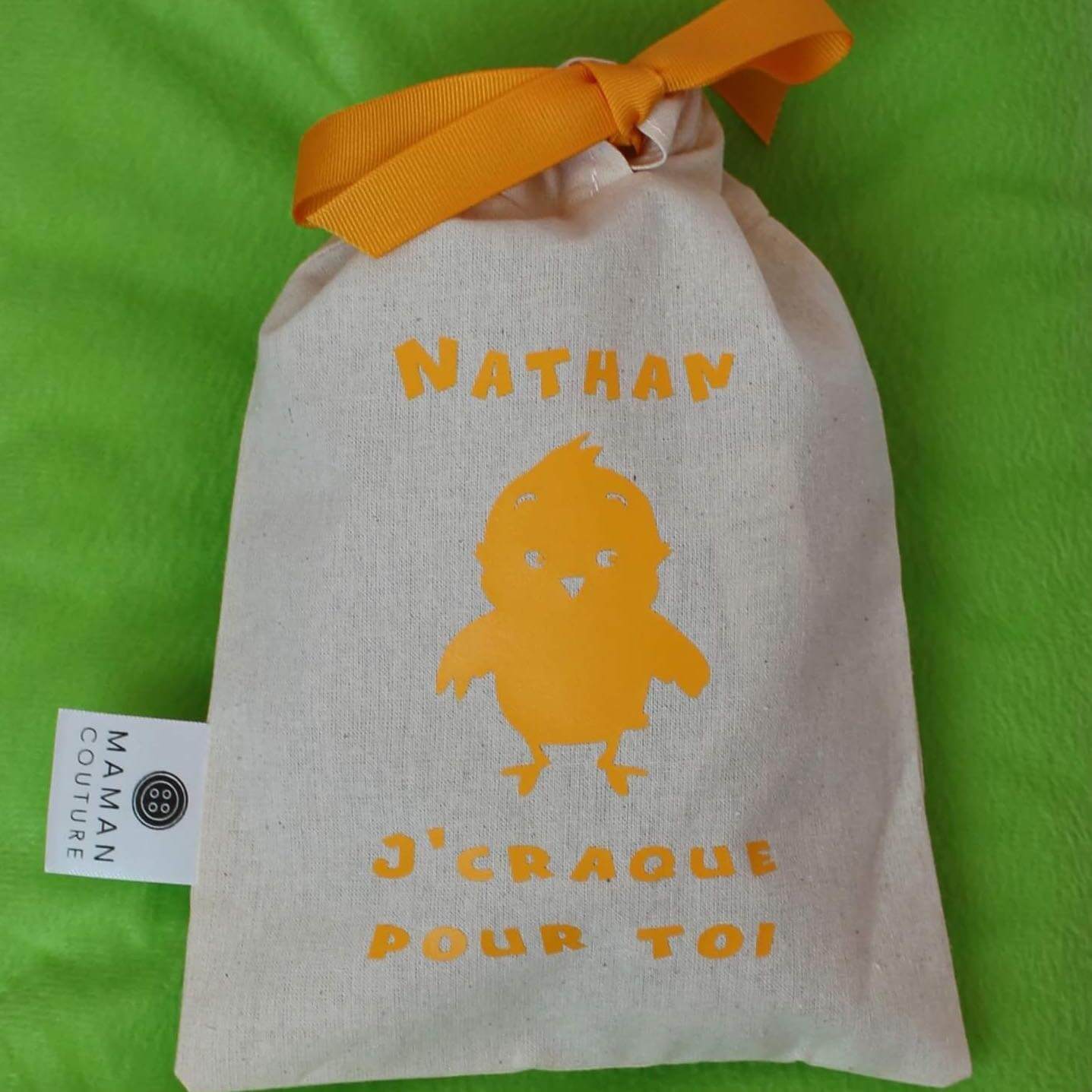 Sac cadeaux de Pâques - J'craque pour toi - Personnalisable - Réutilisable