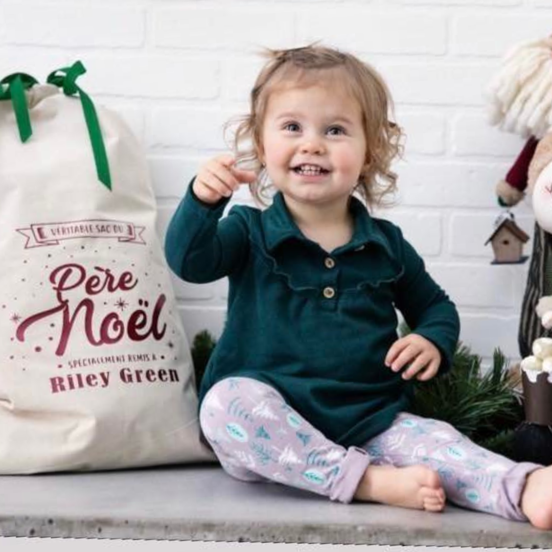 Sac pour cadeaux de Noël - Père Noël - Personnalisable