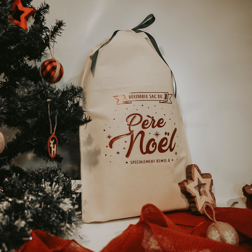 Sac pour cadeaux de Noël - Père Noël - Personnalisable